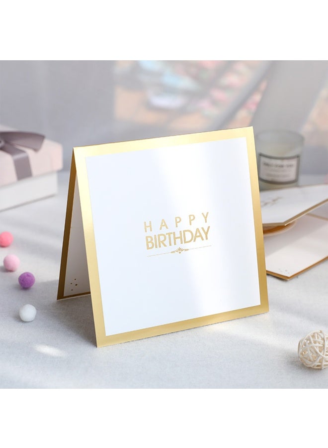 بطاقة عيد ميلاد، بطاقات تهنئة ثلاثية الأبعاد على شكل كعكة عيد ميلاد، بطاقات مصنوعة يدويًا مع مغلف (كعكة عيد ميلاد) - Image 3